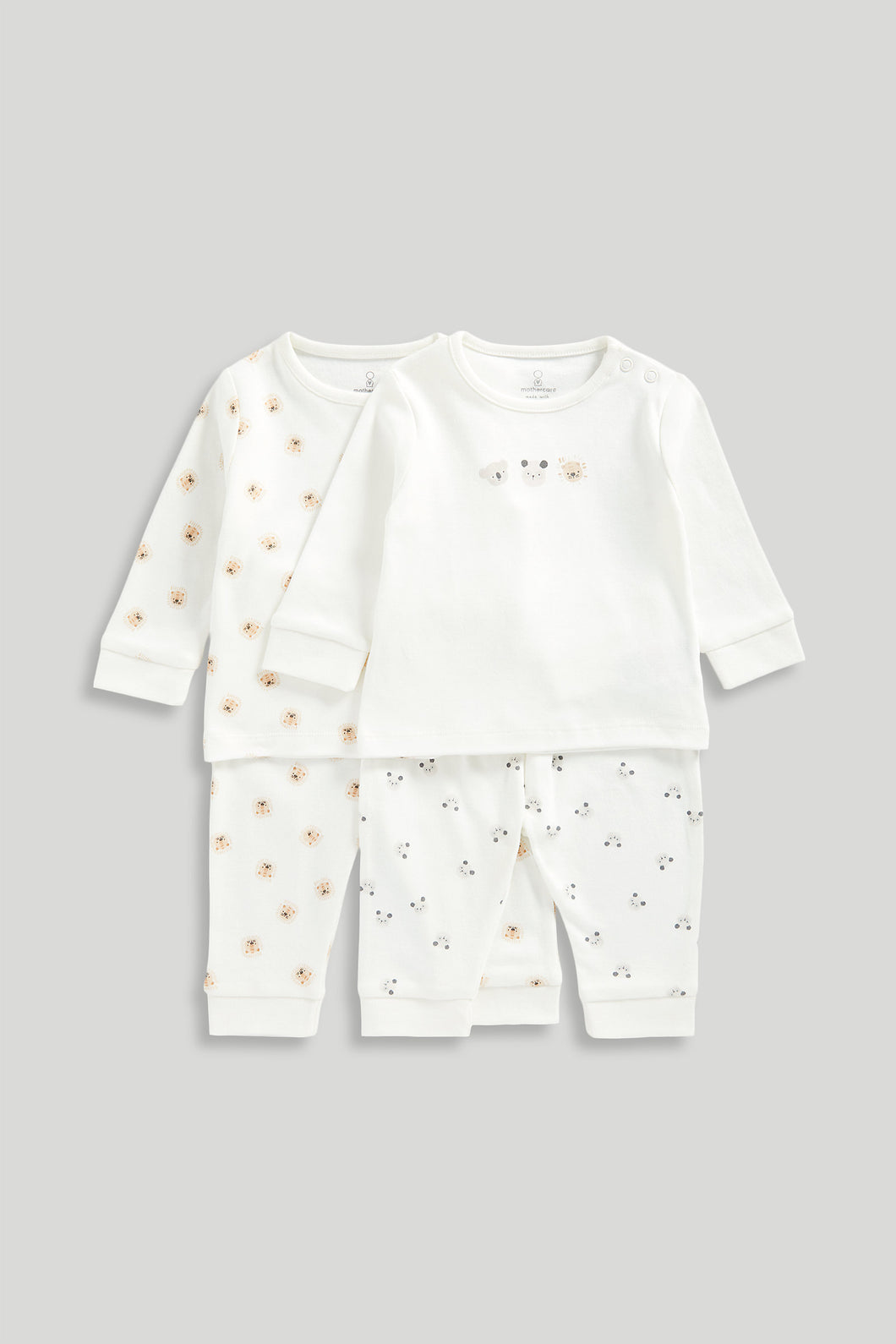 Mothercare Animal Friend Baby Pyjamas - 2 Pack