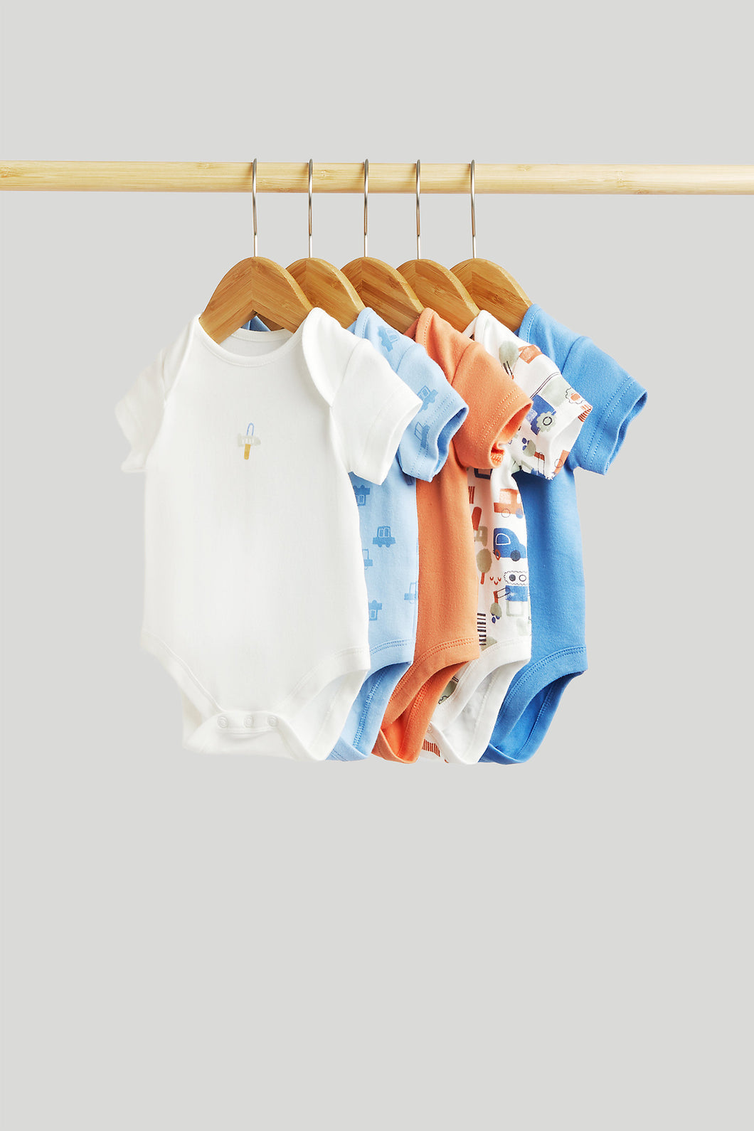 Mothercare Vehicles Short-Sleeved Bodysuits - 5 Pack