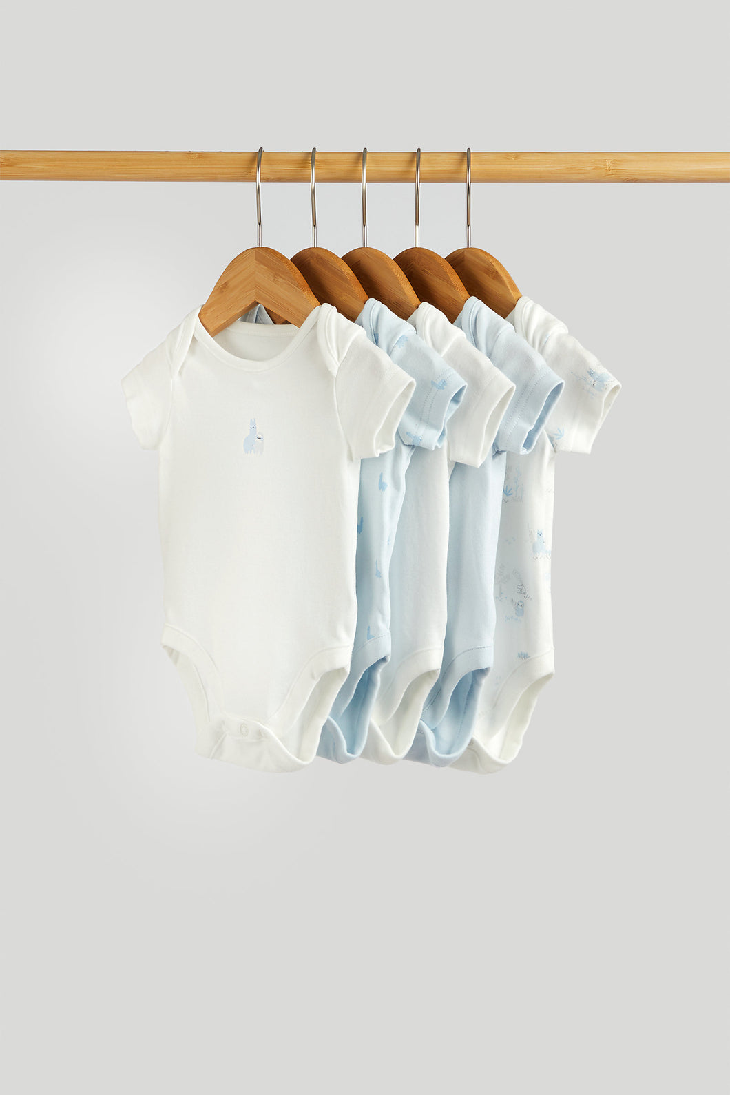 Mothercare Sloth Short-Sleeved Bodysuits - 5 Pack