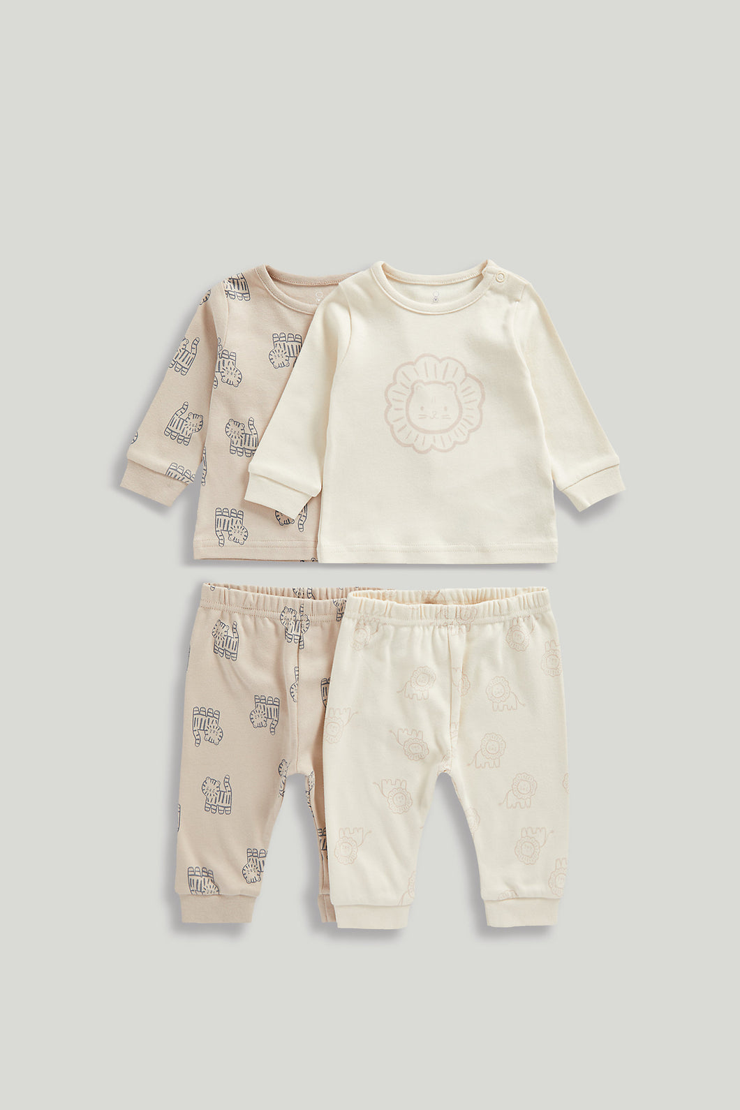 Mothercare Big Cats Baby Pyjamas - 2 Pack