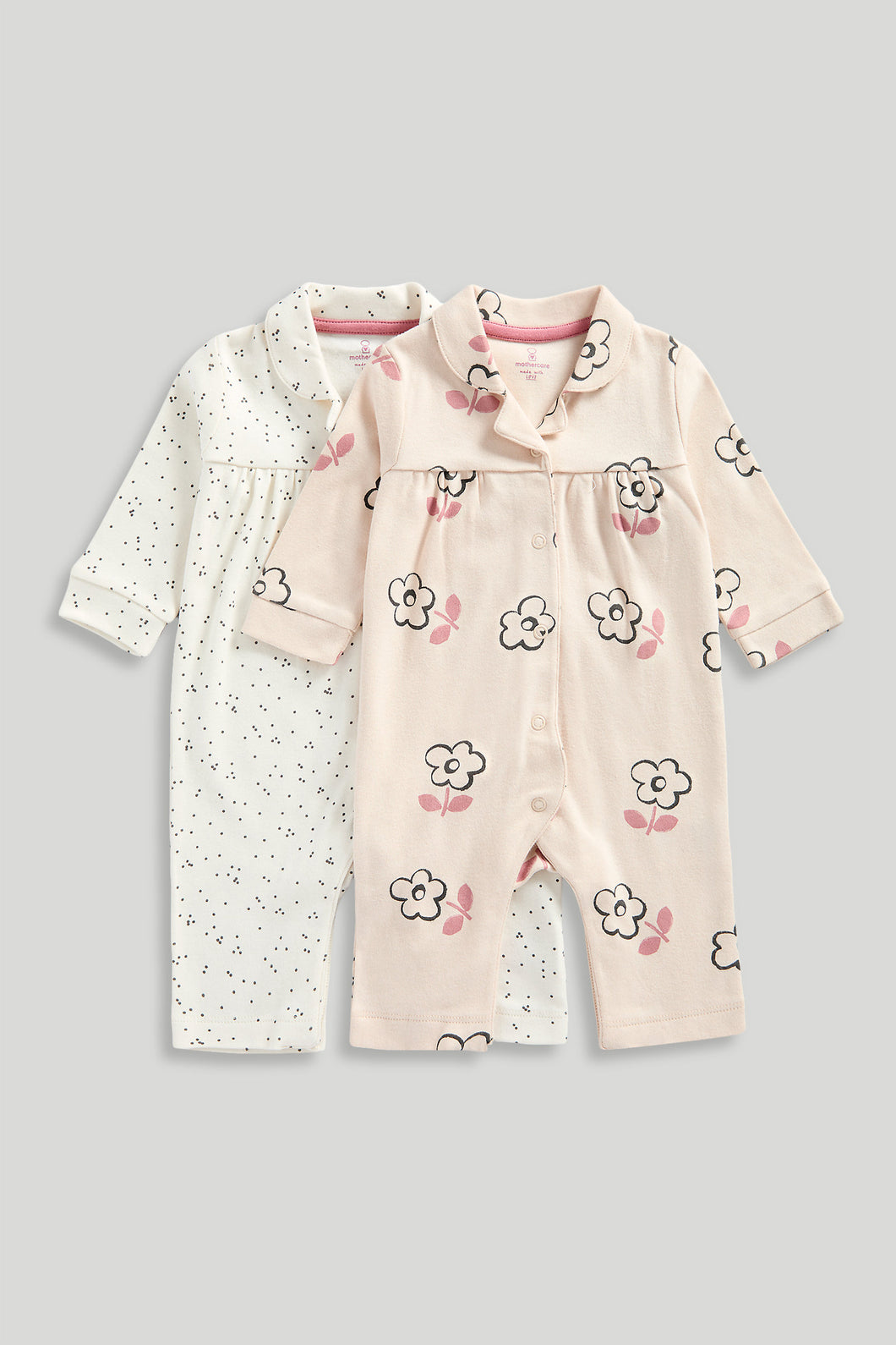 Mothercare All-in-One Baby Pyjamas - 2 Pack