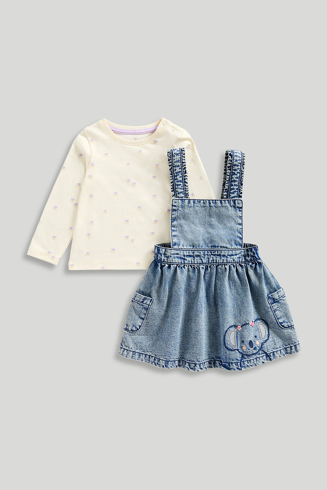 Mothercare Denim Pinny and T-Shirt Set