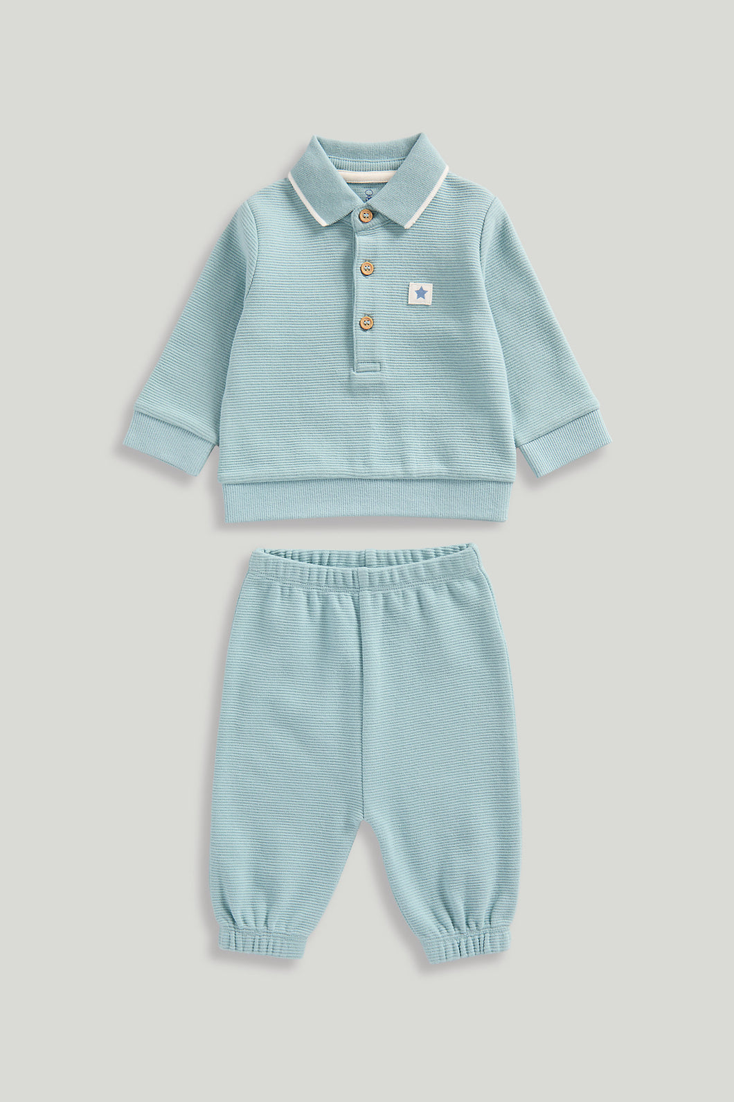 Mothercare Ribbed Polo Shirt and Jogger Set