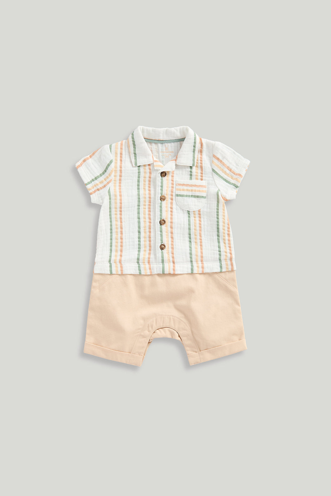 Mothercare Mock Shirt and Shorts Romper