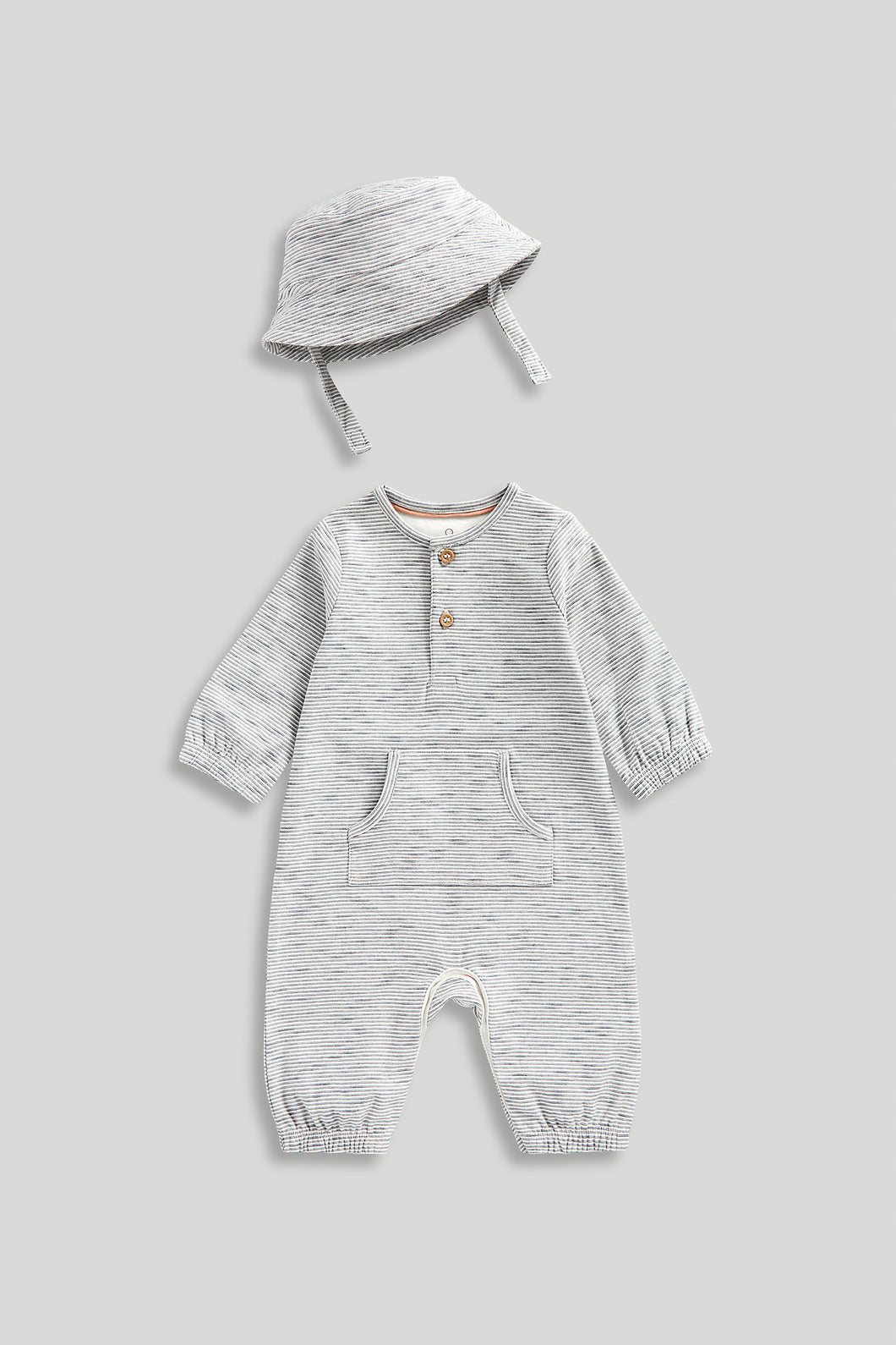 Mothercare Grey All-in-One and Hat Set