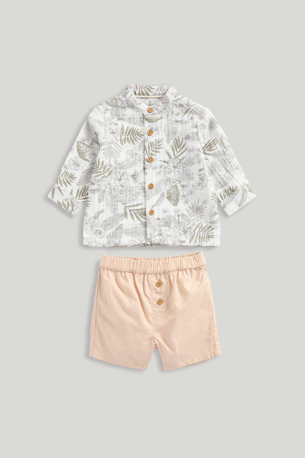 Mothercare Grandad Shirt and Shorts Set