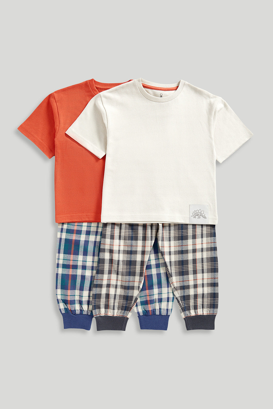 Mothercare Dinosaur Check Pyjamas - 2 Pack