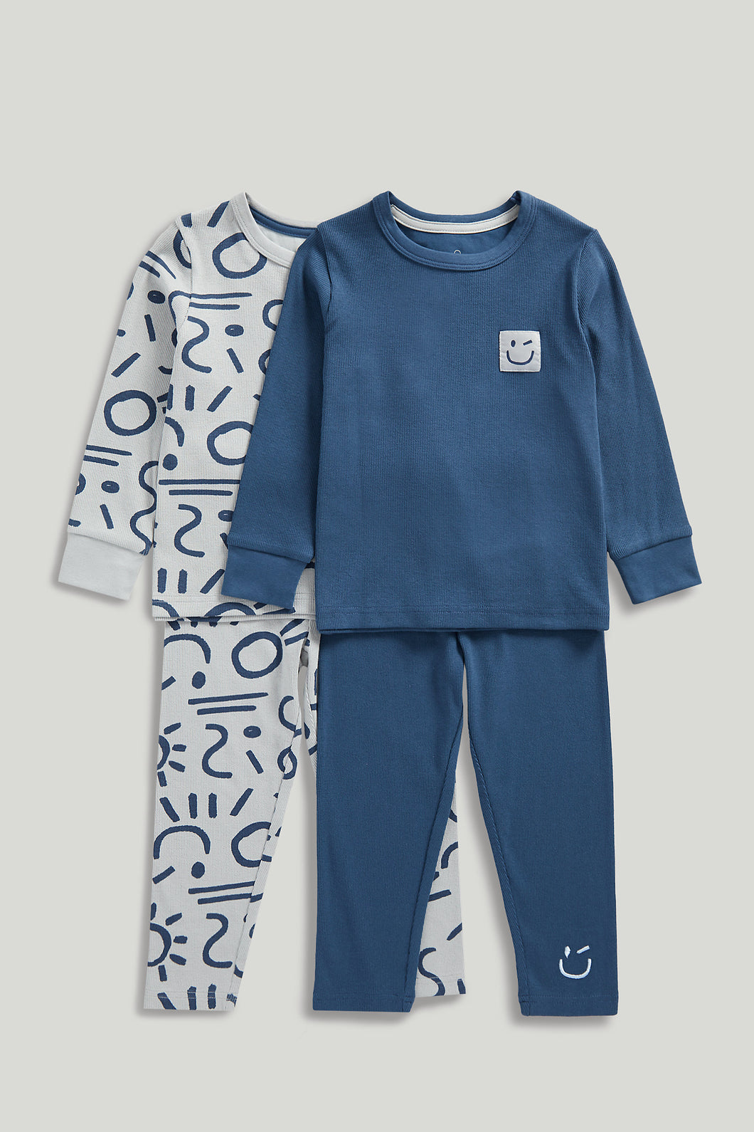 Mothercare Scribble Ribbed Pyjamas - 2 Pack