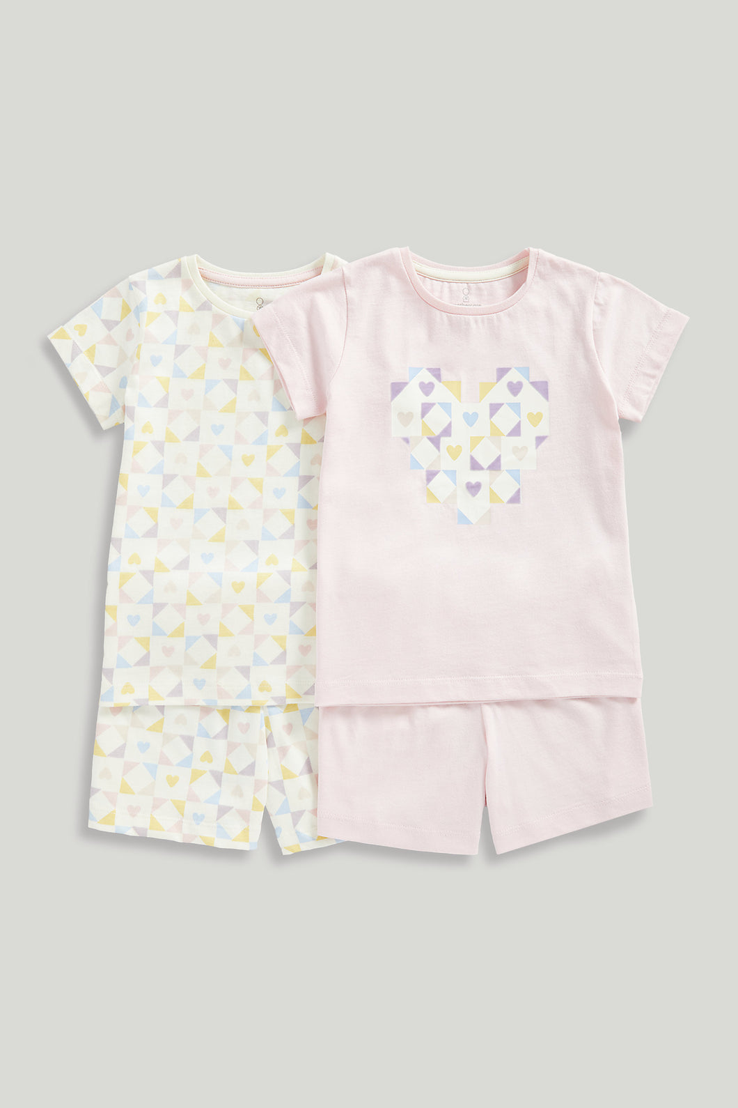 Mothercare Heart Tile Short Pyjamas - 2 Pack