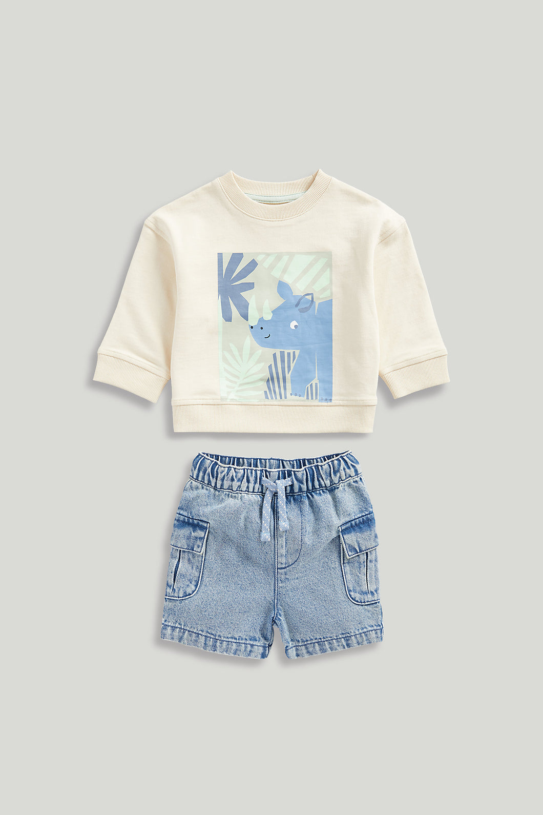 Mothercare Rhino Sweat Top and Shorts Set