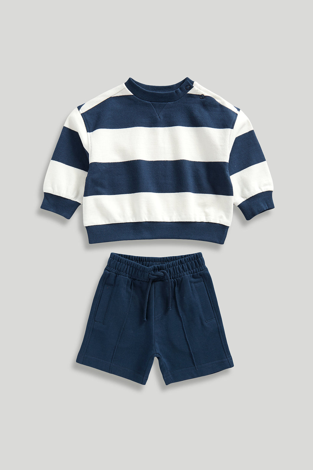 Mothercare Striped Sweat and Shorts Set