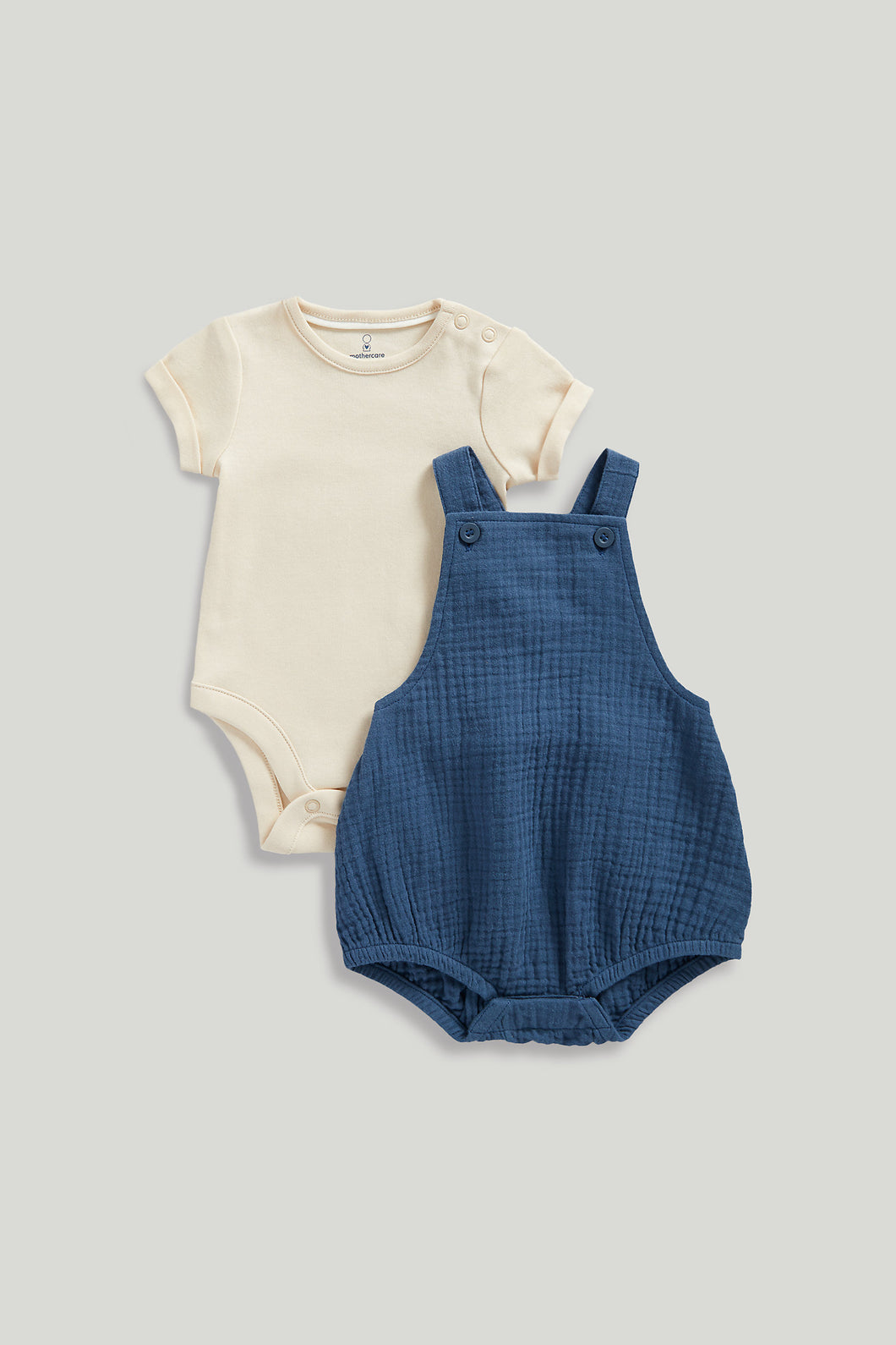 Mothercare Muslin Bibshorts and Bodysuit Set