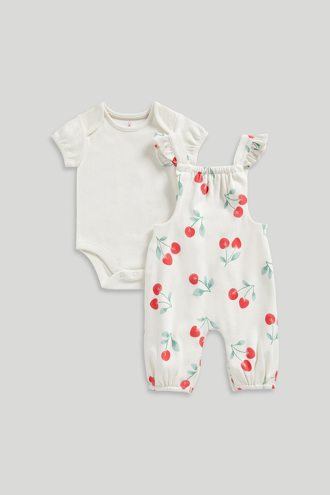 Mothercare Cherry Dungarees and Bodysuit Set