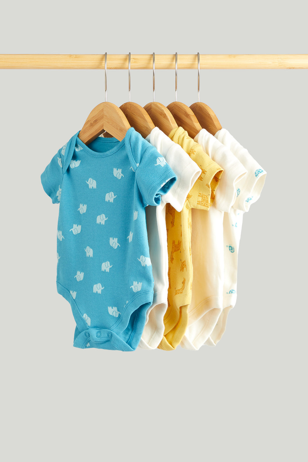 Mothercare 5 Pack Animals Short-Sleeved Bodysuits