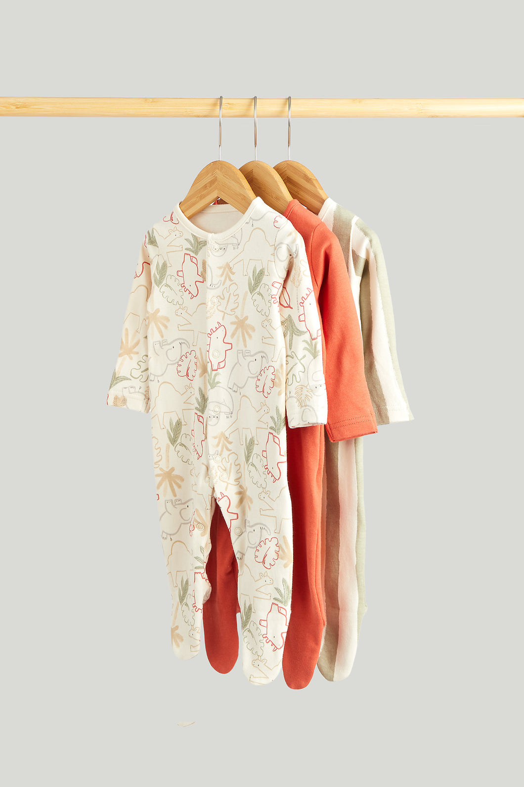 Mothercare 3 Pack Animal Yoga Sleepsuits