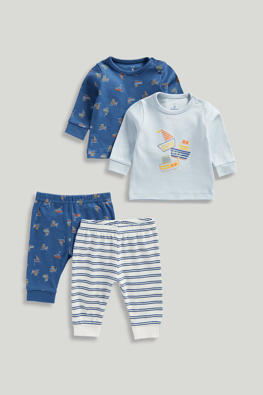 Mothercare 2 Pack Boat Baby Pyjamas