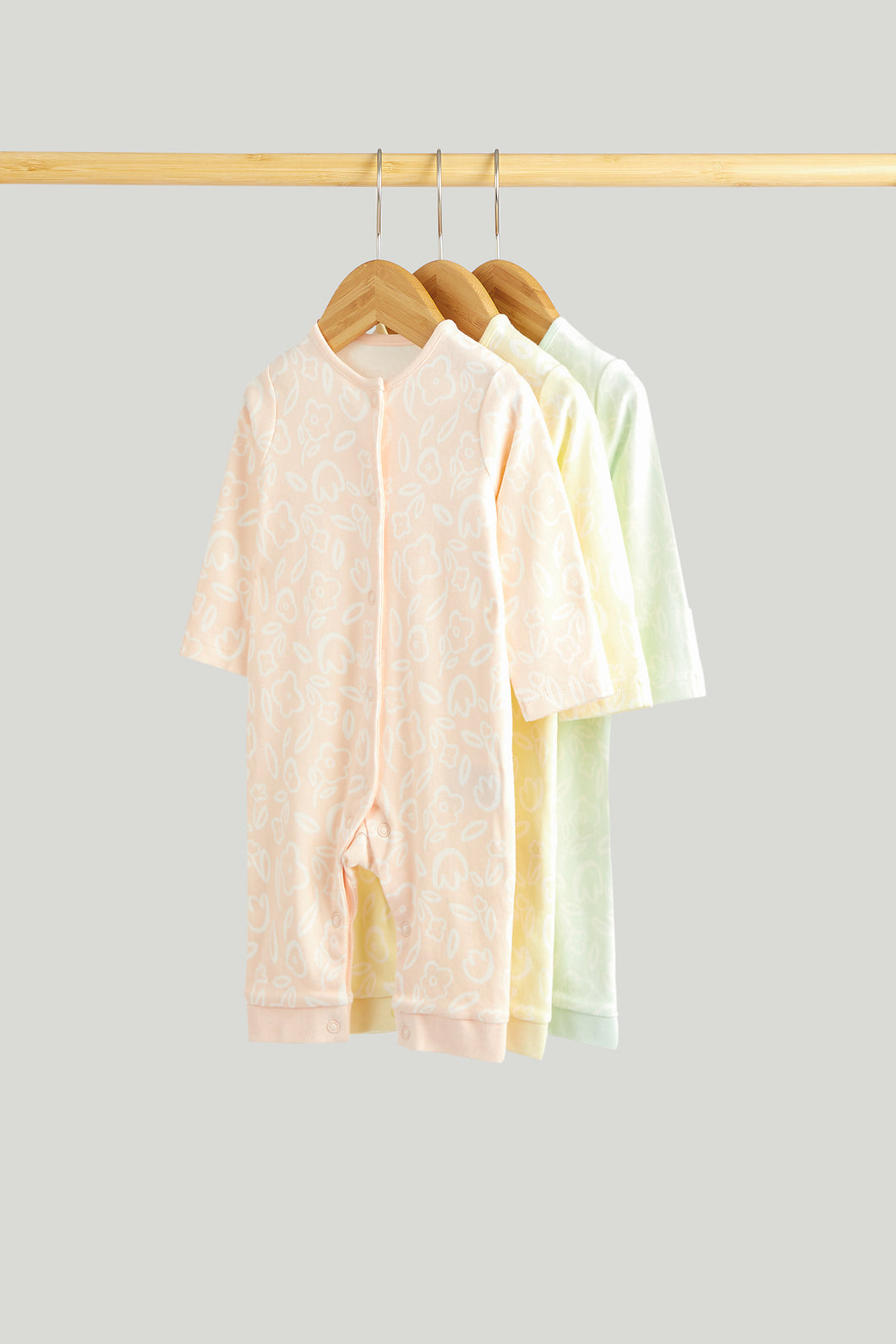 Mothercare 3 Pack Floral Footless Sleepsuits