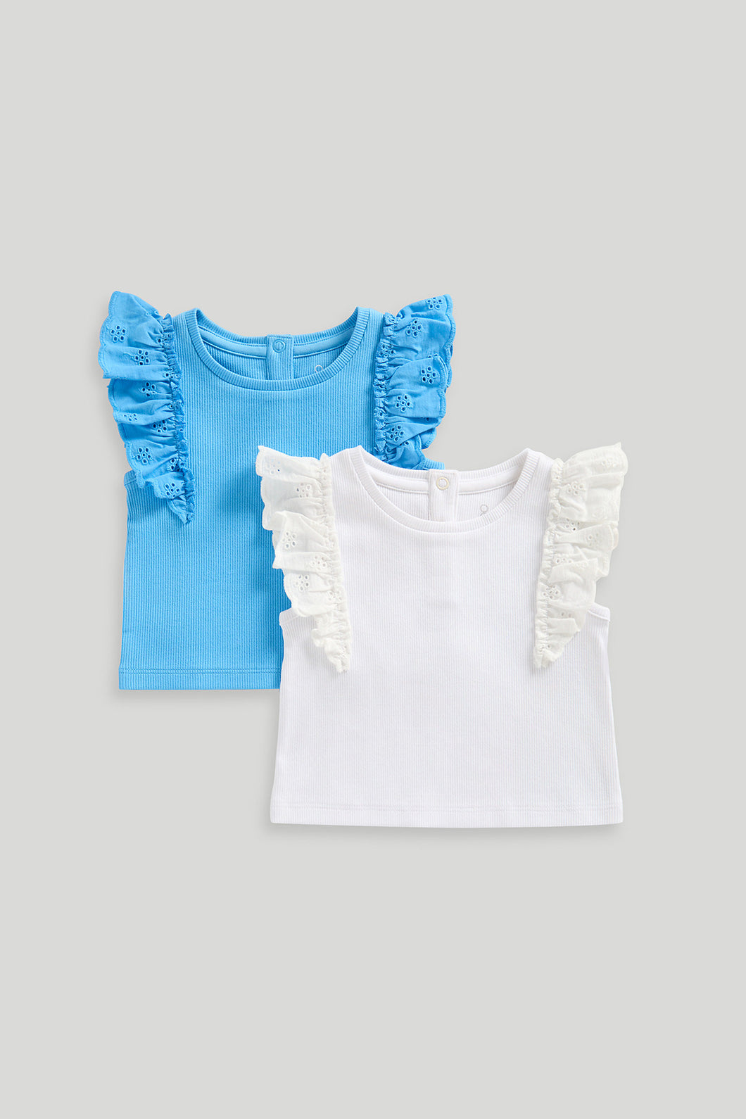 Mothercare 2 Pack Broderie Frill T-Shirts