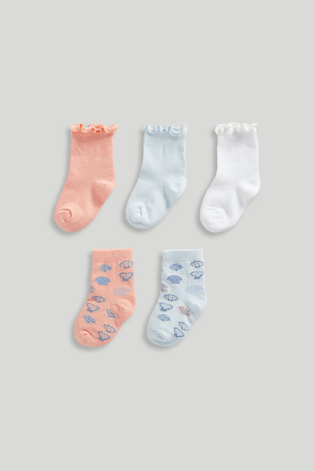 Mothercare 5 Pack Seashell Baby Socks