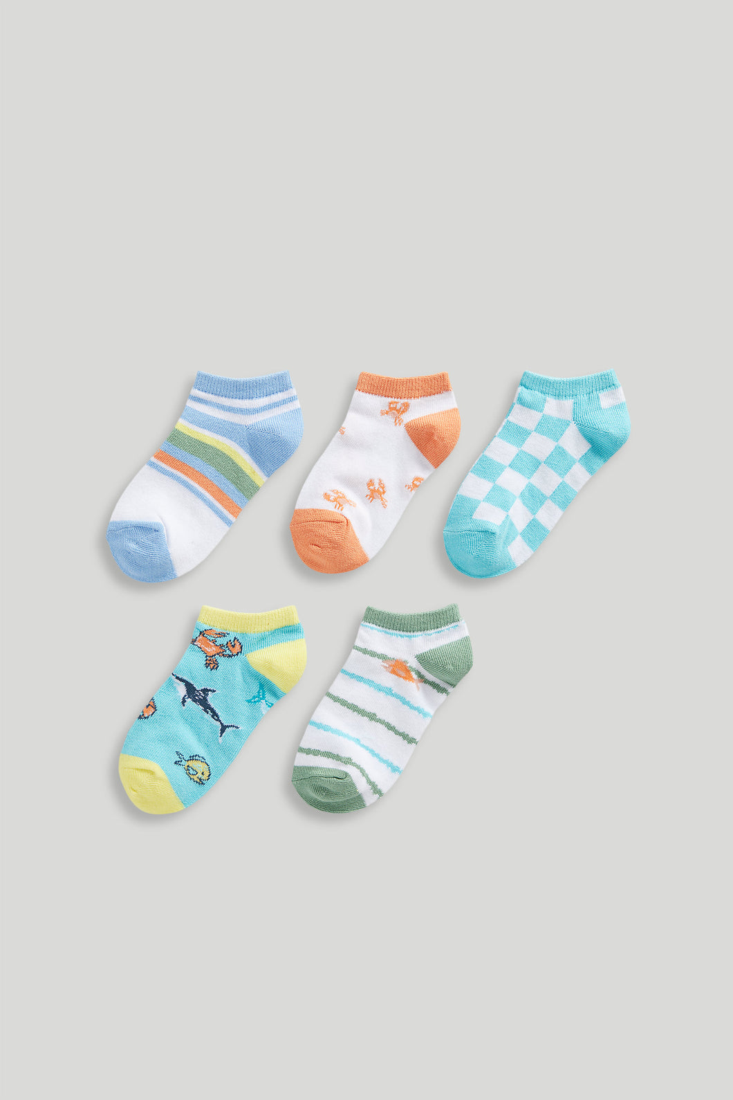 Mothercare 5 Pack Seaside Trainer Socks