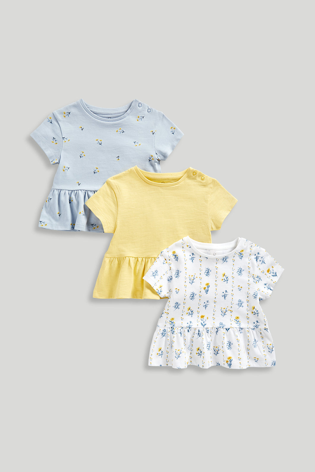 Mothercare Floral T-Shirts - 3 Pack