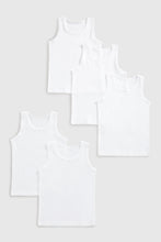 
                        
                          Load image into Gallery viewer, Mothercare White Sleeveless Vests - 5 Pack
                        
                      