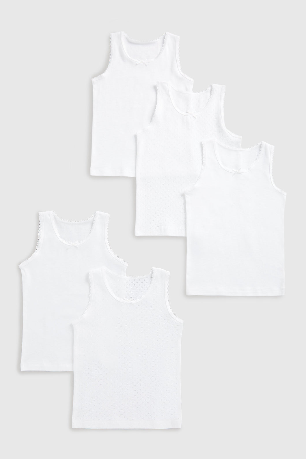 Mothercare White Sleeveless Vests - 5 Pack