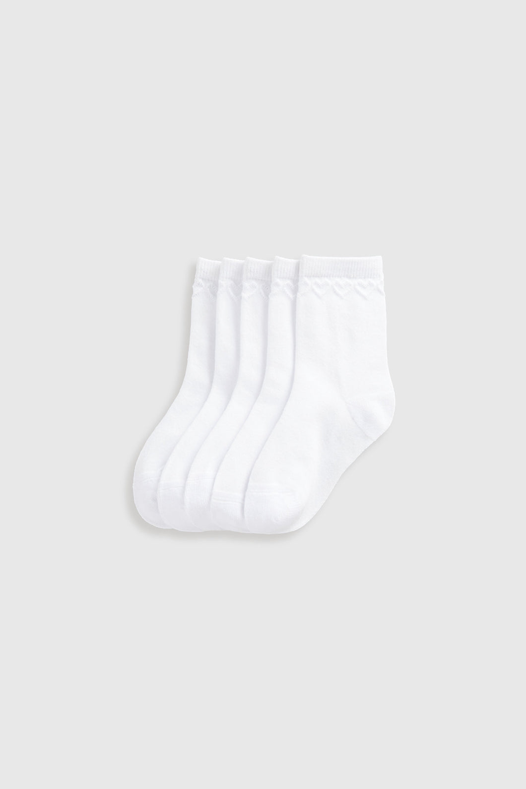 Mothercare White Heart Socks - 5 Pack