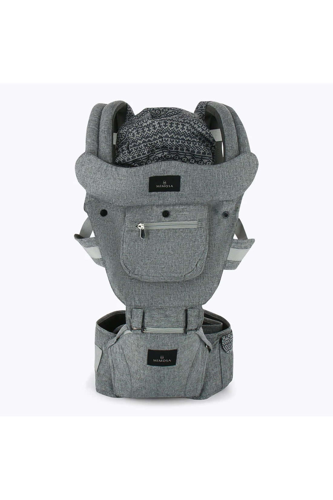 Mimosa Airplush 6-Way Hip Seat Carrier - Wintry Grey