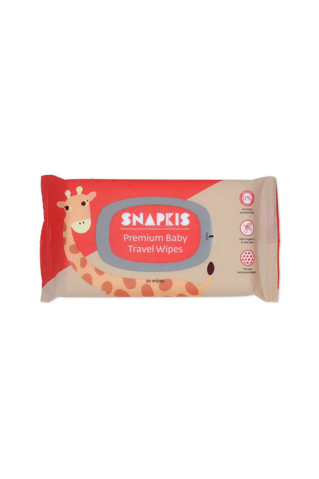 Snapkis Premium Baby Travel Wipes - 20Pcs