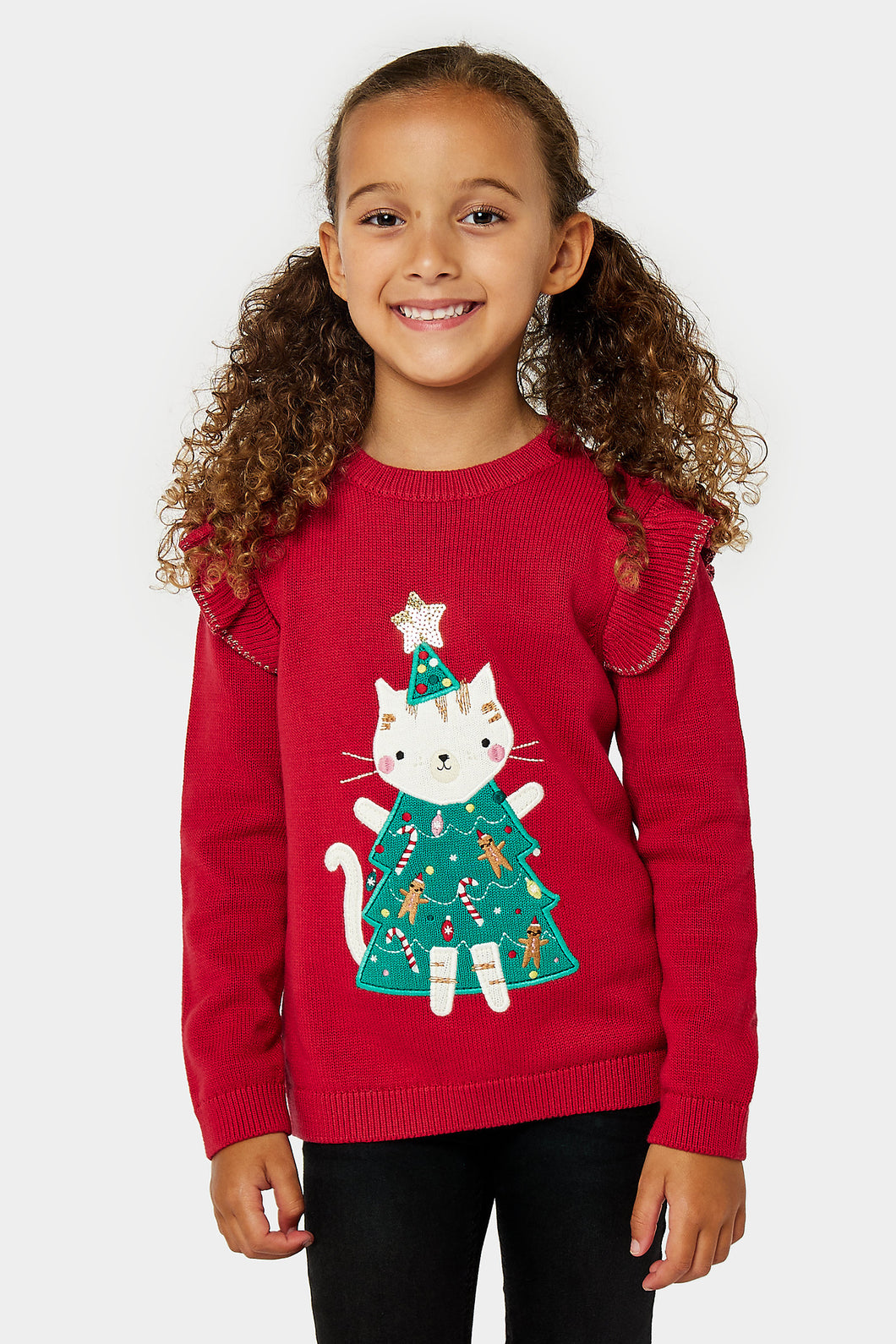 Mothercare Festive Cat Knitted Jumper