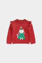 
                        
                          Load image into Gallery viewer, Mothercare Festive Cat Knitted Jumper
                        
                      