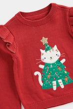 
                        
                          Load image into Gallery viewer, Mothercare Festive Cat Knitted Jumper
                        
                      