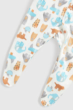 
                        
                          Load image into Gallery viewer, Mothercare Tiger And Elephant Baby Sleepsuits - 3 Pack
                        
                      