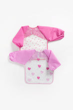 
                        
                          Load image into Gallery viewer, Mothercare Hearts Coverall Bibs - 2 Pack
                        
                      